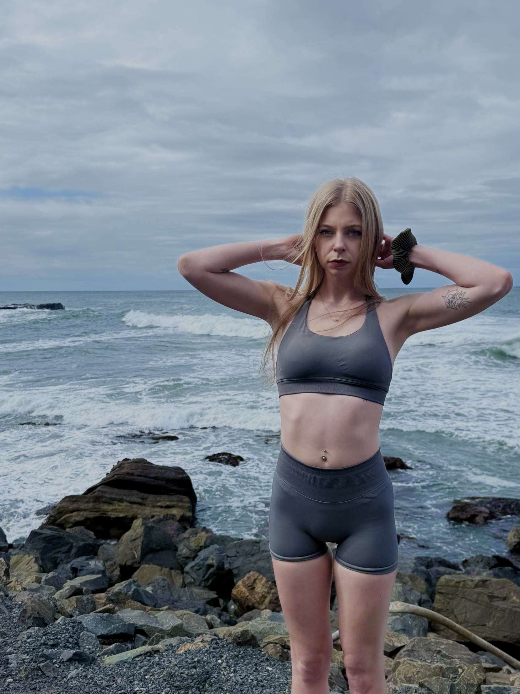 Charcoal activewear bra